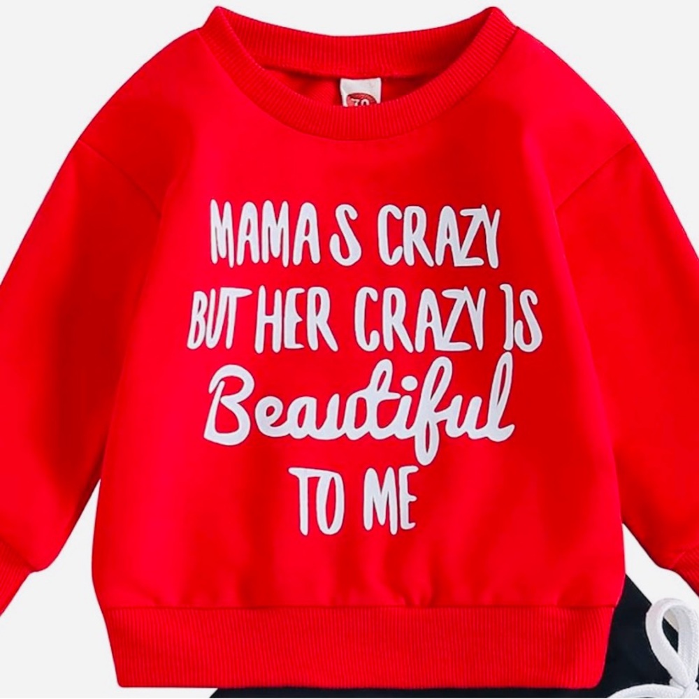 Vibrant Red Kids Sweatshirt with Fun Quote